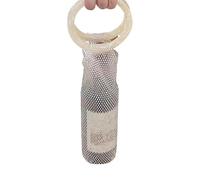 Genérico Shiny Rhinestones Wine Bag, Stylish Resin Handle Wine Pouch Mesh, Rhinestones Bottle Holder-Light Luxury 750ml, for Picnics, Beach, Daily Use Elegant WineBottle Gift Bags (White)