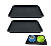 Genérico Shoe Mat Tray,with Raised Edge Waterproof Organizer - 2-Piece Plant Pots Floor Mat Tray - Outdoor Indoor Garden Yard Home Kitchen Garage Front Door Plant Pots Pet Bowl