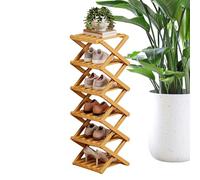 Genérico Shoe Storage - Wooden Material 90cm, Tall Organizer, Foldable Shelf, Footwear Holder | 6 Tier, Space Saving, No Assembly For Entryway, Closet, Living Room, Bedroom, Bathroom