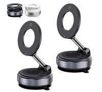 Genérico Shopellox Phone Mount, 360° Adjustable Vacuum Magnetic Phone Holder, Suction Cup Phone Mount with All Smartphones, Foldable and Retractable Hands-Free for Car, On Table or Mirror (White*2)
