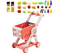 Genérico Shopping Cart Wheel Toy - Shopping Cart Toy, Shoppiing with Play Food Set Kids Kitchen | Pretend Play For Learning Role-Playing Doll House Girls Age 1-3 and Up
