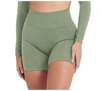 Genérico Short d'athlétisme Taille Haute pour Femme, Grande Taille, Sans Couture, levage Des fesses, Yoga Avec poches (Light Green, M)