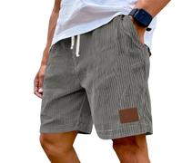 Genérico Shorts Hombre Cordón Tejido De Pana Color Liso con Bolsillo - Ropa Hombre Pantalones Cortos Vintage Calle Transpirable Moda, Short Vacaciones Descanso Viaje Gris Oscuro 3XL