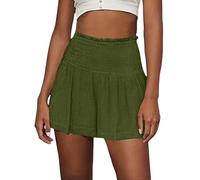 Genérico Shorts Mujer Deportivo, Pantalones Cortos Mujer,Femeninos de Tiro con Pliegues Elegantes para un Estilo Casual y Cómodo en Tu Vida Diaria Pantalones Pantalón