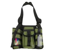 Generico Shoulder Bag with Water Bottle Holder, Sports Shoulder Bag with Bottle Carrier, Workout Shoulder Bag with Multi Pockets, Adjustable Hiking Shoulder Bag with Carabiners, Army Green,
