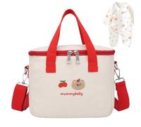 Generico Shoulder Diaper Bag | Multifunctional Convenient Travel Diapers Tote Nappy Bags -Functional Diaper Bags Tote With Insulation Layer Compartment, Large Capacity Storage Bag Shower Items, rojo