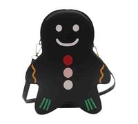 Generico Shoulder Purse for Women, Gingerbread Man Small Shoulder Bag, 38x24x8cm/14.96x9.45x3.15 inches Cute Everyday for Phones, Wallets, Tissues, All Occasions, Negro , riferimento alla