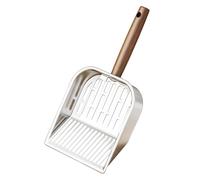 Genérico Shovel Wooden Handle - Stainless Steel Cat Litter Scoop, Non Stick Kitten Litter Lifter, Fine Hygiene Effortless Waste Removal Feature for Multi Pet, Cleaning Tools, Multi Color