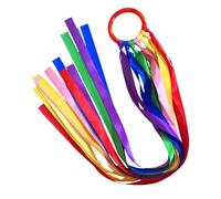 Genérico Show Dance Ribbons - Rainbow Twirling Streamers, Wrist Ribbon Wand with Colorful Flowing Fabric, Gymnastics Dance Props with Comfortable Grip, Performance Ribbon Set for Ballet Talent Play