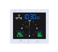 Genérico Shower Clock, Bathroom Alarm Clock, 11.8 * 10.5 * 3.5cm/4.65 * 4.13 * 1.38 Inch Silent Non-Ticking Battery Operated, Wall Timepiece, Kitchen Indoor Temperature Humidity