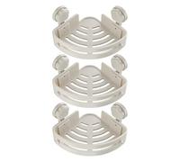 Genérico Shower Organizer Corner - 3 Tier Rack for Bathroom Storage | ABS Resin with Suction Cups Hooks, Removable Tray Soap Holder, Shampoo Towel Space Saving Bathtub for Apartment Hotel Use