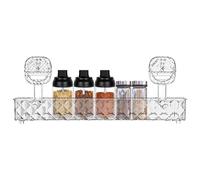 Genérico Shower Organizer Suction Cup, Bathroom Shelves Basket Storage, Space-Saving Wall Holder for Shampoo, Kitchen and Living Room Organizer Solutio White, Gray