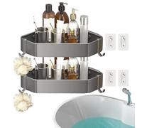 Genérico Shower Shelf - Easy To Install Wall-Mounted Bathroom Rack | Aluminum Alloy Anti-Slip Triangular Shower Corner Shelf For RV, Apartment, Home, Dormitory, Bathtub
