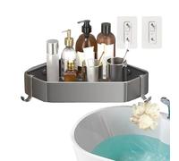Genérico Shower Shelf, Wall-Mounted Bathroom Rack, Anti-Slip Triangular Corner Organizer, Rustproof Storage Holder for Toiletries, for Home, Dormitory, Bathtub, Shower Wall, Small Space