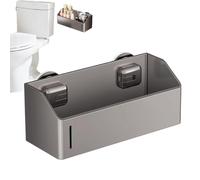 Generico Shower Shelves Suction, Carbon Steel Wall Storage Shelf with Hollow Out Design, No-Drill Suction Vacuum Adsorption Storage Box for Shampoo, Body Wash, and Bathroom Organization