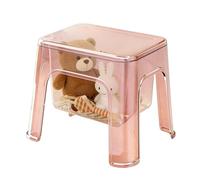 Genérico Shower Stool - Clear Bathroom Bench with Storage | Waterproof Transparent Low Stool Shower Seat Space Saving Storage Bench For Kitchen Bedroom Vanity Corner