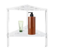Genérico Shower Stool For Indoor - Acrylic 11.81x12.2in | Non-Slip Corner Caddies Bench For Shaving Legs | Stable Heavy Duty Bathing Chair Storage Shelf For Bathroom Living Room Bedroom Organizer