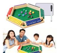 Genérico Shut The Box - 4/6 Jugadores con Marcador Y BolíGrafo, Juego Montessori De Madera para Familias, Promueve Las Habilidades MatemáTicas, Juego De Viaje Cierra La Caja (6 Jugadores)