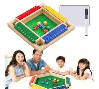 Genérico Shut The Box - 4/6 Jugadores con Marcador Y BolíGrafo, Juego Montessori De Madera para Familias, Promueve Las Habilidades MatemáTicas, Juego De Viaje Cierra La Caja (4 Jugadores)