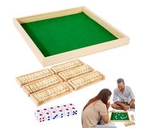 Generico Shut The Box Game - Mesa de madera con dados | Juego interactivo portátil para familias noches en casa camping Team Building reuniones festivas y mesa