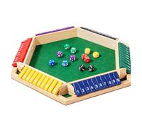 Genérico Shut The Box Game - Wooden Tabletop Dice Board Toy, Classic 6 Sided Number Game Set, Portable Family Entertainment | Party Family Night Travel School Gathering Games For Teens Adults Kids