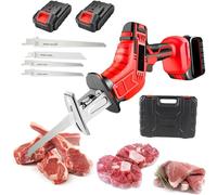 Genérico Sierra Eléctrico para Carne y Huesos Portátil Sierra Carnicero para Cortar Huesos Jamon Multifunción Casa Comercial Sierra de Sable para Cortar Madera Metal Plástico,2 Batteries