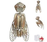 Genérico Silent Angel Pendant,Elegant Guardian Angel Necklace Pendant,Hand-Carved Curly Hair and Filigree Wings Fairy Charm Jewelry,Women Men for Birthday Anniversary Valentine’s Day Gift