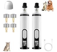 Genérico Silent Groom Pro Nail Grinder, Nail Trimmer with LED Light & 5 Speeds, Quick USB Charge with Replacement Grinding Heads, Quiet & Efficient Pet Grooming for Dogs and Cats (2Pcs)