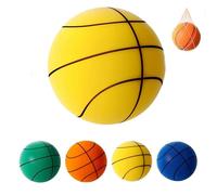 Genérico Silent House Basketball, Quiet Indoor Safe Premium Foam Ball for Training, Grooved PU Foam Design for Realistic Bounce, Ideal Gift for Youth (Yellow,3 (26.5"))