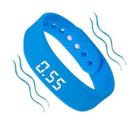 Genérico Silent Wristband - Waterproof Modern Wearable, Vibrating Alarm Clock, Personal Haptic Reminder Watch, Discreet Up Tool, Travel Bedroom Equipment, Black Slim Band For Kids Teens Students