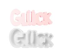 Genérico silicona Letter Molds, German Letter Good Luck Ornament Mould, 2,87 x 6,18 pulgadas Adorable Compact No Tick Reutilizable Resin Craft Supplies for Home Decor Art Projects