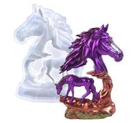 Generico Silicona para resina | Modelo caballo reutilizable para trabajos creativos, para resina epoxi en forma de caballo, para decoración del hogar, oficina, estantes, mesas, manualidades y