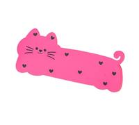 Generico Silicona Pencil Case, Cat-Shaped Stationery Organizer, 8.66x1.97x3.74 Inches, Flexible Zip Closure, Lightweight Waterproof Design, Aesthetic Pencil Pouch for School Desk Dorm Use, Rosa,