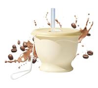 Genérico Silicone Cup Foldable - 150ml Travel Coffee Cup, Portable Silicone Drinking Cups With Straw, Folding Beverage Mug | Reusable Gym Picnic School Outdoor Hydration Cups With Wrist Strap