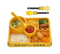 Genérico Silicone Feeding Plate for Kids - Portable Divided Self Feeder Tableware Kit | Suction Design Plate for Ages 1-7, Travel Home Hotel Use for Birthday Christmas New Year