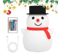 Genérico Silicone Lamp - Rechargeable LED Snowman Night Light With Touch Sensor Control For Kids Adults Nursery And Bedroom Decor, Cute Soft Silicone Tabletop Lantern