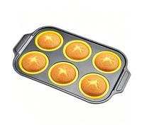 Genérico Silicone Muffin Pan - 6-Cups Reusable cokies Jelly Mould | Non-Stick Cupcake Pan | Bakeware Tins & Trays | For Cookie Brownie Food Chocolate Butter Lunch Air Fryer Oven
