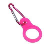 Genérico Silicone Water Carrier Clip - Portable Hands-Free Holder with Carabiner - Flexible Drinks Hook For Backpacks & Belts - Outdoor Hiking, Camping & Travel Accessory - Black/Hot Pin