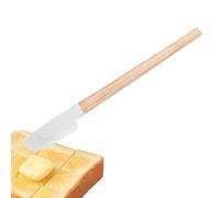 Generico Silikon Spatel - 23 Cm Lebensmittelechter Holzgriff Schaber - Backspatel Aus Silikon Und Hitzebeständig - Für Kuchen Sandwich Salat Kochen Zuhause Wohnheim Camping Picknick