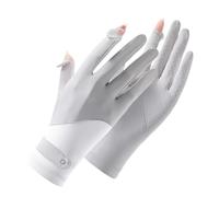 Genérico Silk Gloves - 21cm Splicing Non Slip Thin Driving Gloves Ice Silk UV Protection Breathable Full Finger Sunscreen Glove For Women Princess Style Cycling Driving Summer Outdoor Wear