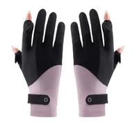 Genérico Silk Gloves - 21cm Splicing Non Slip Thin Driving Gloves Ice Silk UV Protection Breathable Full Finger Sunscreen Glove For Women Princess Style Cycling Driving Summer Outdoor Wear