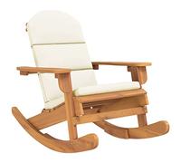 Genérico Silla Adirondack Madera Acacia Sólida con Cojines | Mecedora exterior, respaldo alto reclinable, reposabrazos anchos, montaje fácil