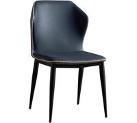 Genérico Silla con Respaldo de Cuero de Microfibra, Marco de Metal, Esponja de Alta Elasticidad, decoración de Muebles for Silla Lateral de Restaurante, Juego de 2.(Dark Blue)