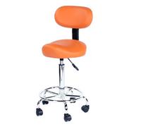 Genérico Silla con Taburete Tipo Sillín con Respaldo,Taburete Hidráulico Ajustable,para Salón De Tatuajes, SPA, Clínica De Dentista Médico(Orange)