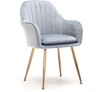 Genérico Silla de Comedor de Terciopelo Suave con Respaldo de tetería Negotiate y Patas de Metal for Sala de Estudio, recepción(Gray)