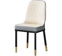 Genérico Silla de Comedor Piel sintética Estilo Moderno Asiento Suave Acolchado con Patas Metal Resistentes Fácil Montaje, Juego 2(White+Grey,Black+Golden Legs)