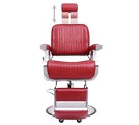 Genérico Silla de peluquería de Cuero sintético Rojo 68x69x116 cm,Economía e Industria,Peluquería y cosmética,Sillas de peluquería-110169
