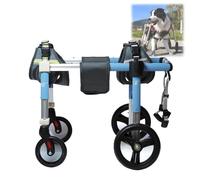 Genérico Silla de Perro Ajustable para Piernas traseras, Ayuda de Movilidad de 4 Ruedas para Mascotas Mayores o lesionadas, Carrito de Aluminio Ligero para el Ejercicio y Soporte para la Caminata