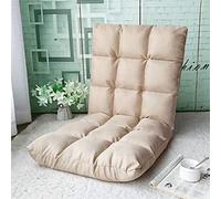 Genérico Silla de Piso Acolchada portátil de 18 Colores sólidos con Respaldo Ajustable, cojín de meditación con Respaldo Totalmente Plegable y Funda extraíble y Lavable de Color Gris