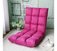 Genérico Silla de Piso Acolchada portátil de 18 Colores sólidos con Respaldo Ajustable, cojín de meditación con Respaldo Totalmente Plegable y Funda extraíble y Lavable de Color Gris